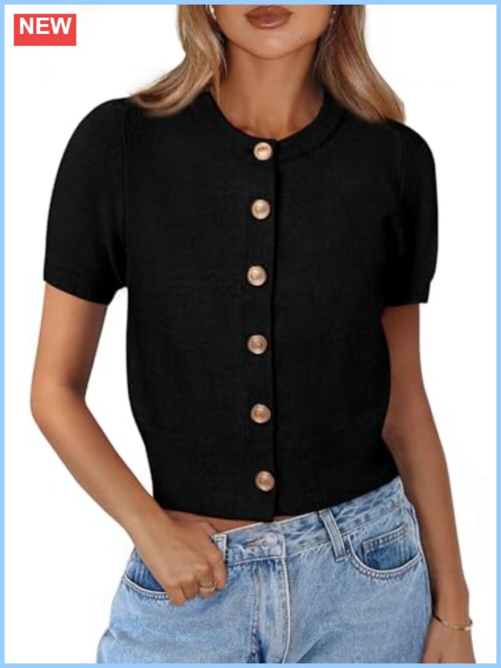 PRETTYGARDEN Short Sleeve Button Down Cardigan Sweater